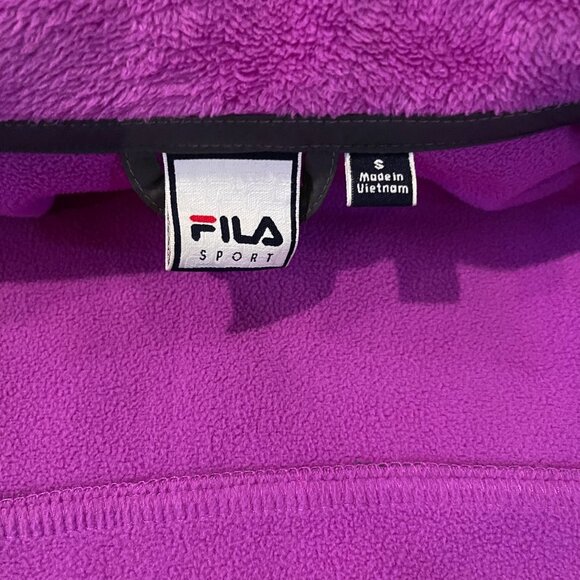 Fila Fuzzy Fleece Full Zip Jacket Purple S - Picture 5 of 8